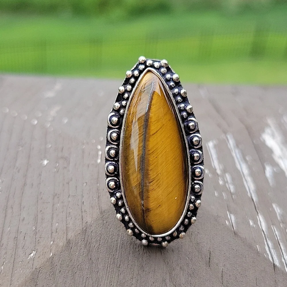 Tigers Eye Sterling Ring